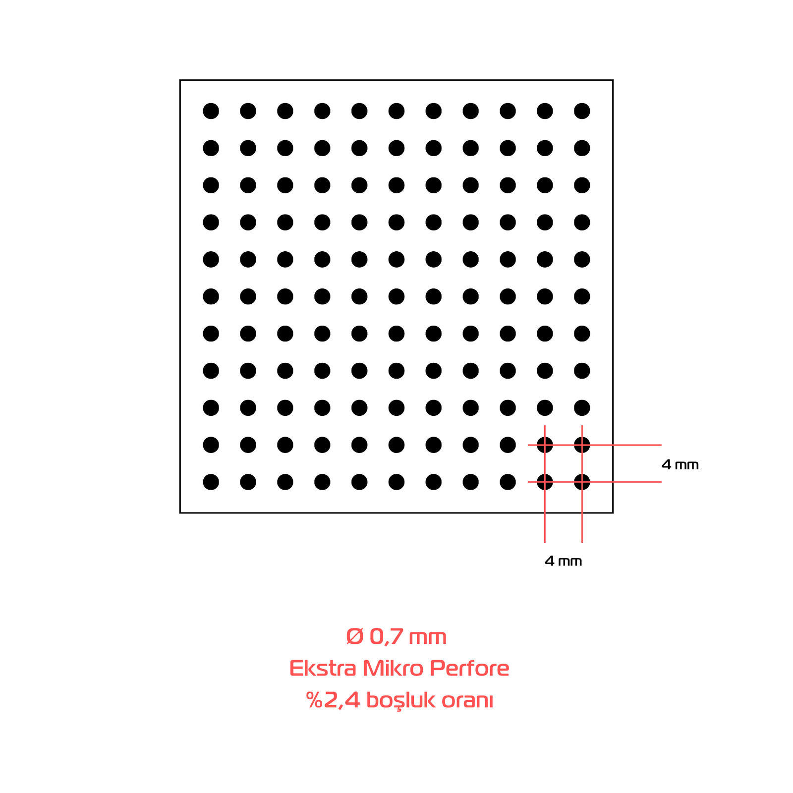 0.7 mm Ekstra Mikro Perfore