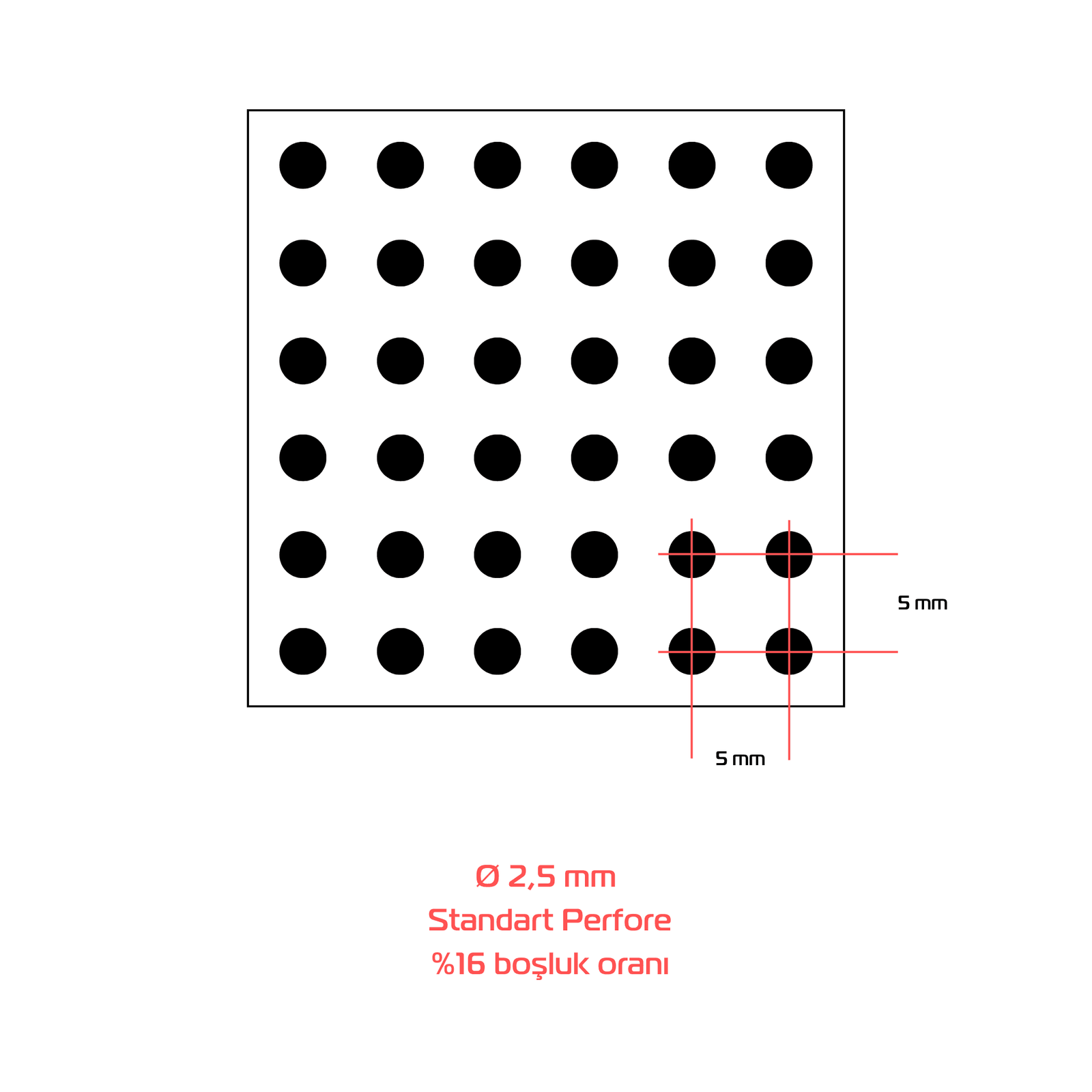 2.5 mm Standart Perfore