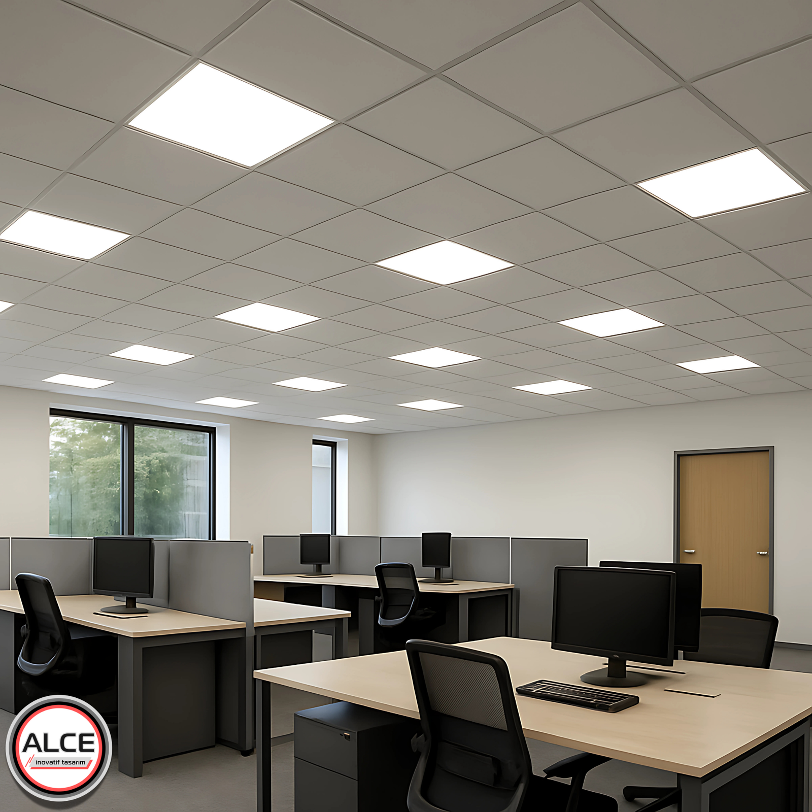 Alce İnovatif Tasarım Clipin Layon ve Layin Asma Tavan Panel LED Aydınlatma